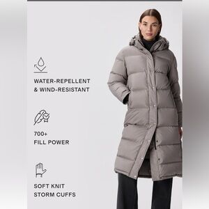 Responsible Down Long Puffer Jacket (worn only in photo shoot)